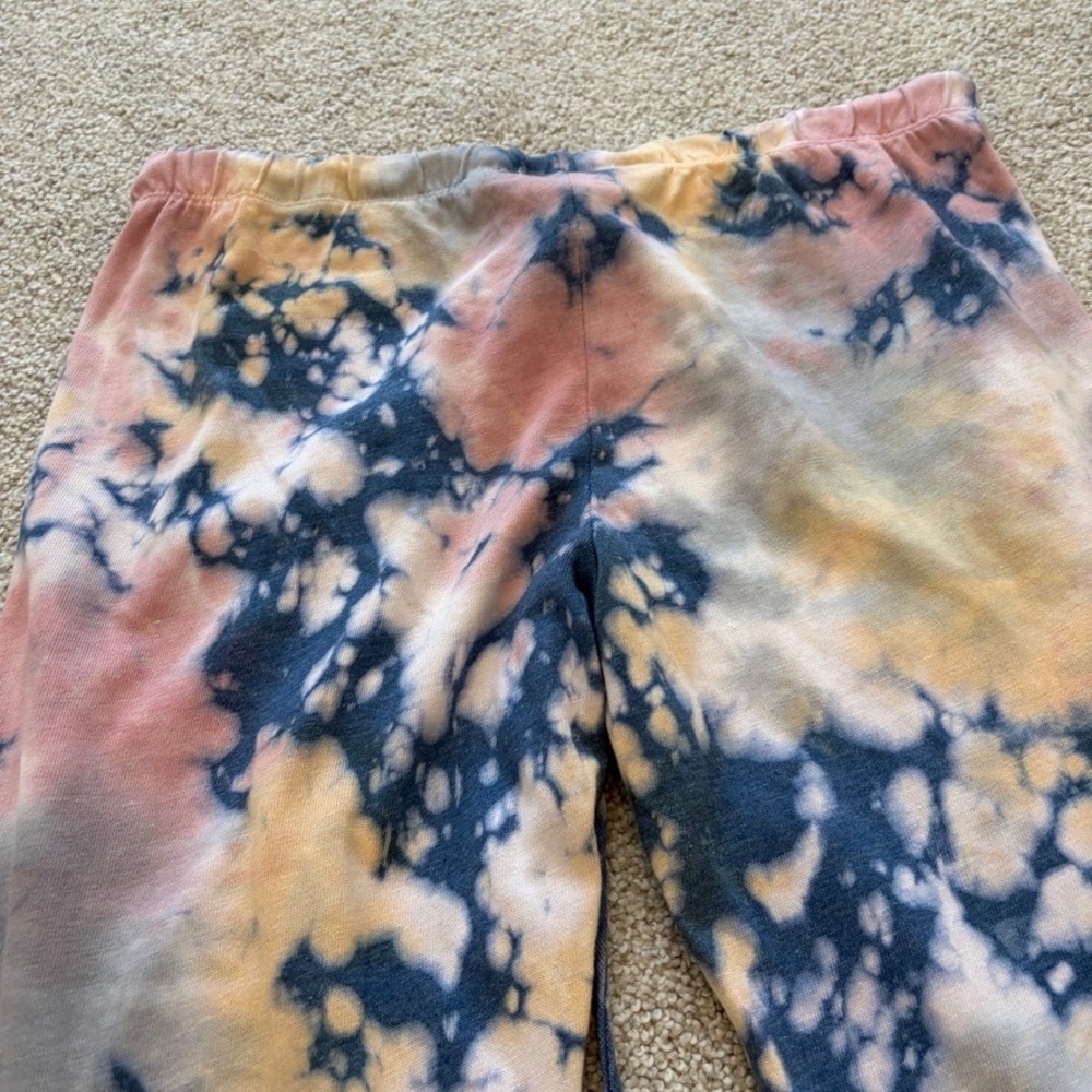 Free People Tie-Dye Track Pants in Navy, Pink, Yellow - Picture 8 of 12